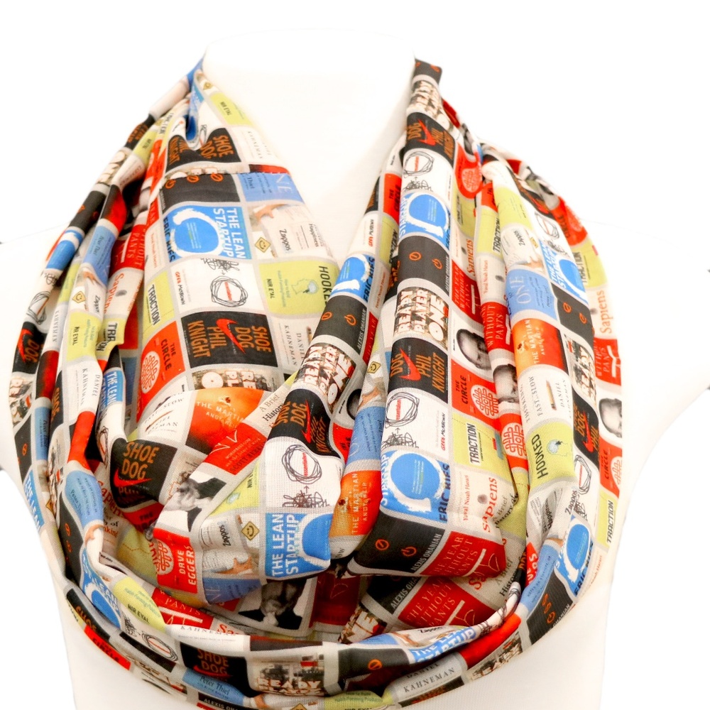 Business bestseller Book infinity scarf bookworm